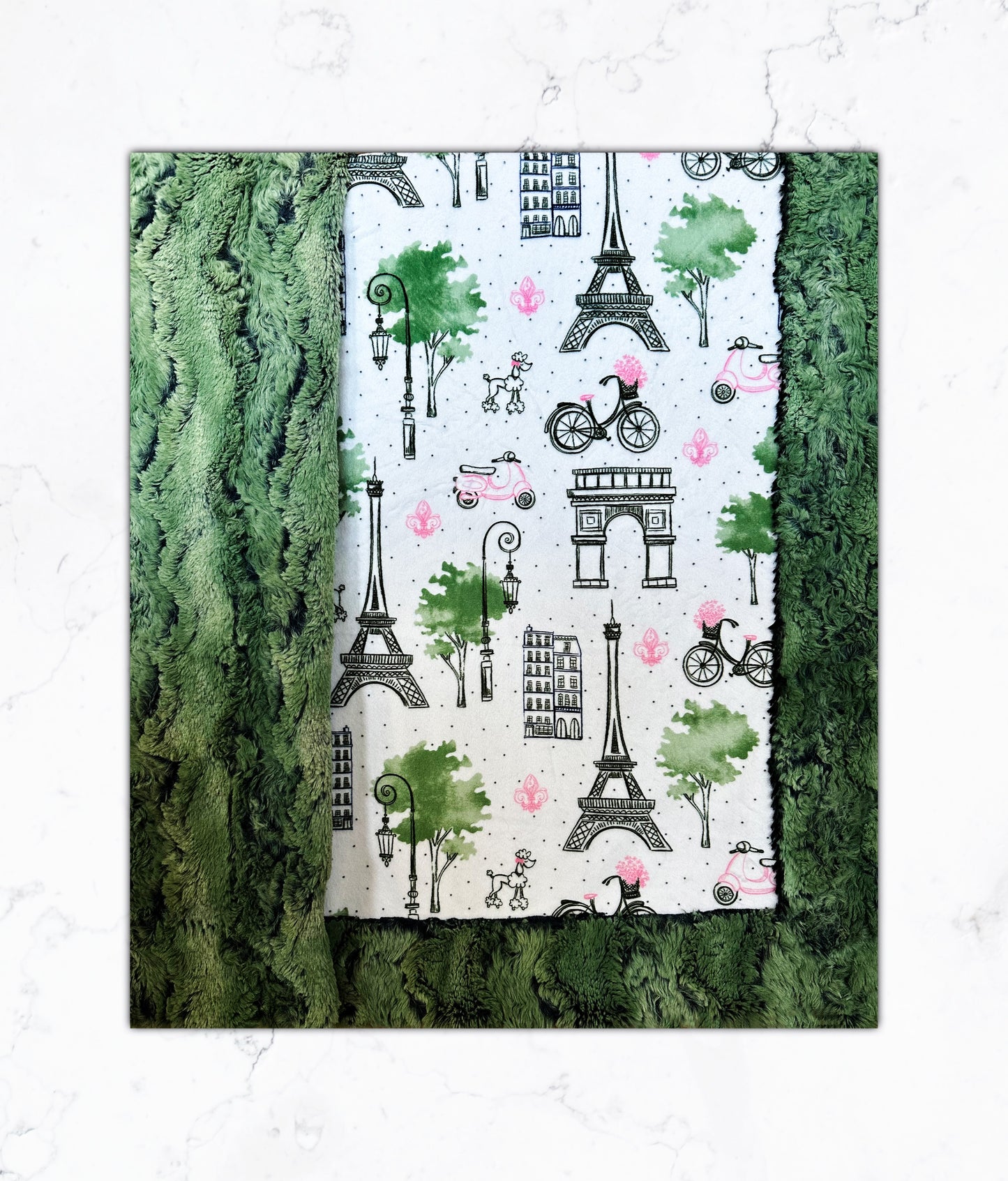 Paris Snow on Wild Rabbit Artichoke Toddler Blanket 45x55