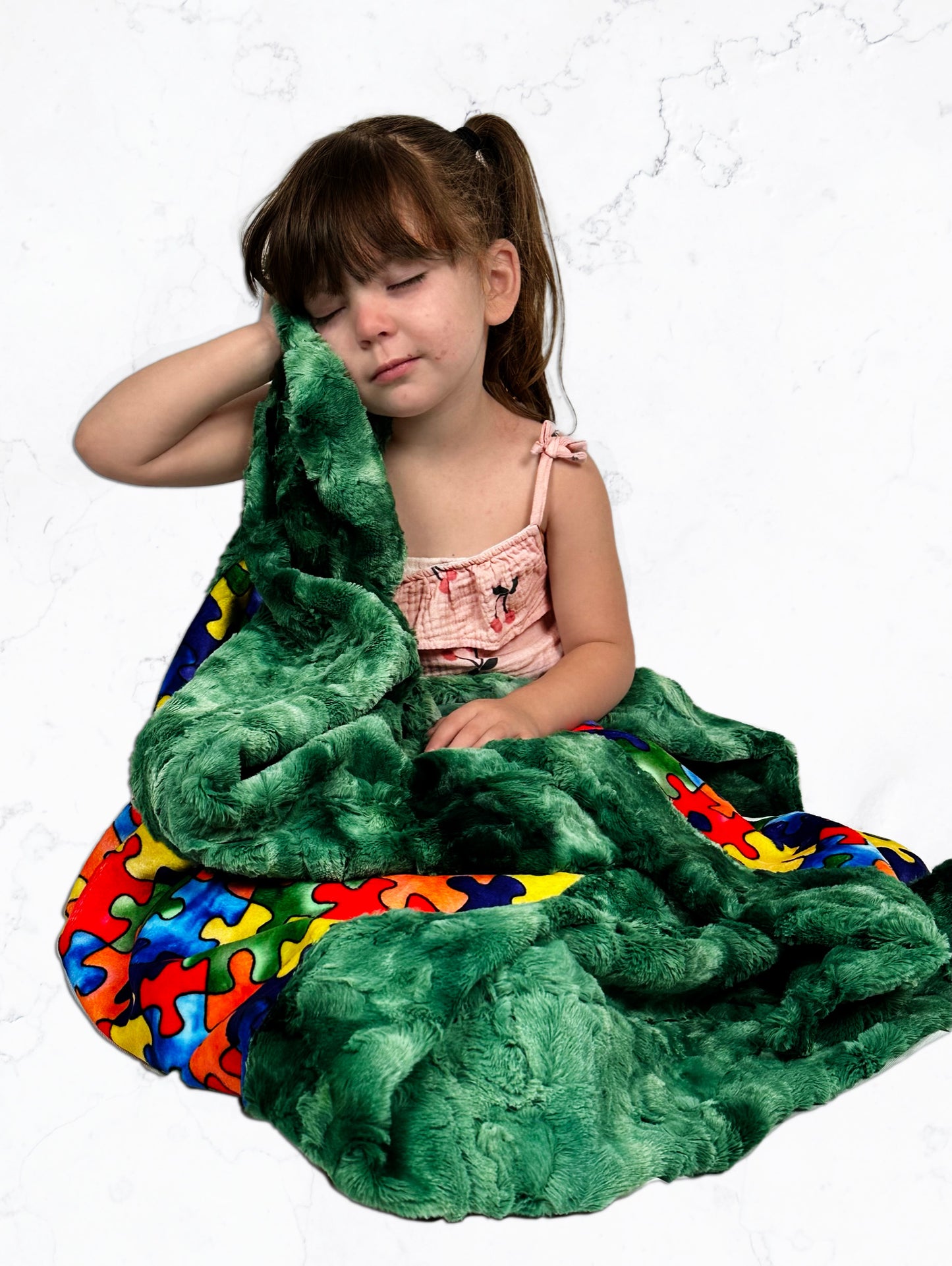 Puzzle on Luxe Galaxy Toddler Blanket 45x55