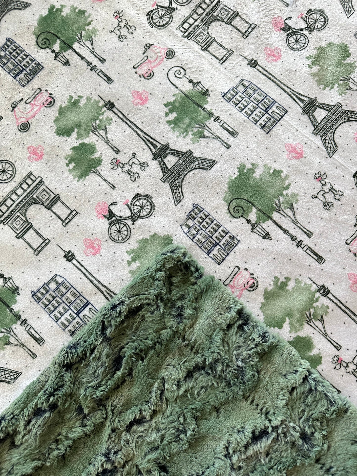 Paris Snow on Wild Rabbit Artichoke Toddler Blanket 45x55