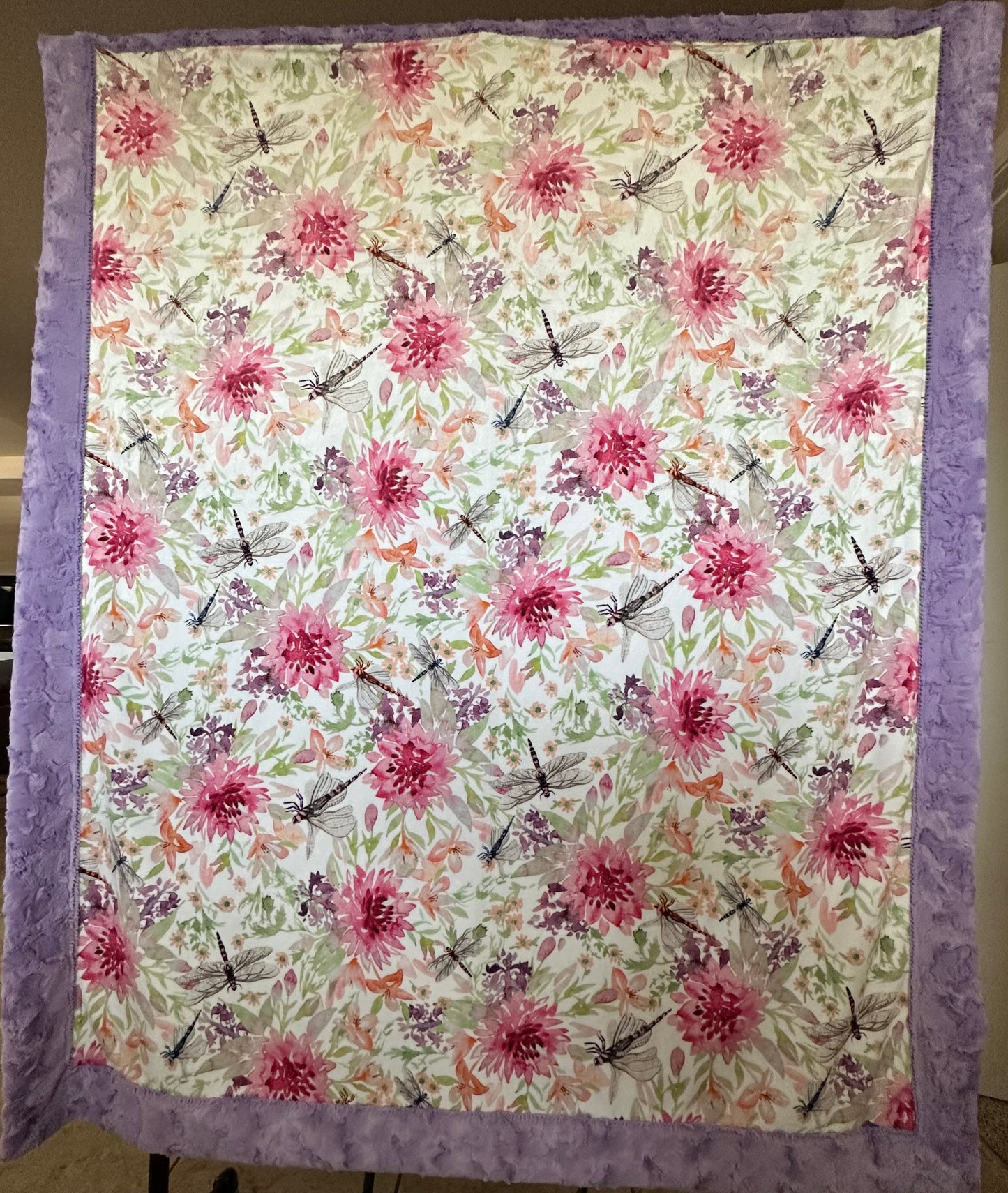 Dragonfly on Alex Elderberry Large Throw - Cozy and Inviting - 55x67