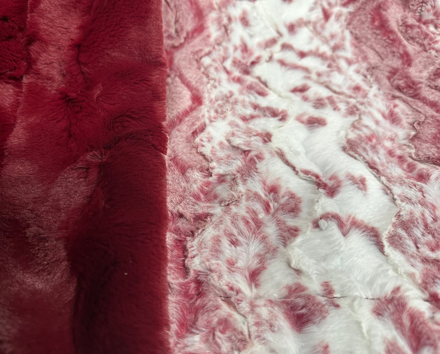 Travel Size Double Minky Blanket - Merlot Snow Owl on Merlot Hide 44x61