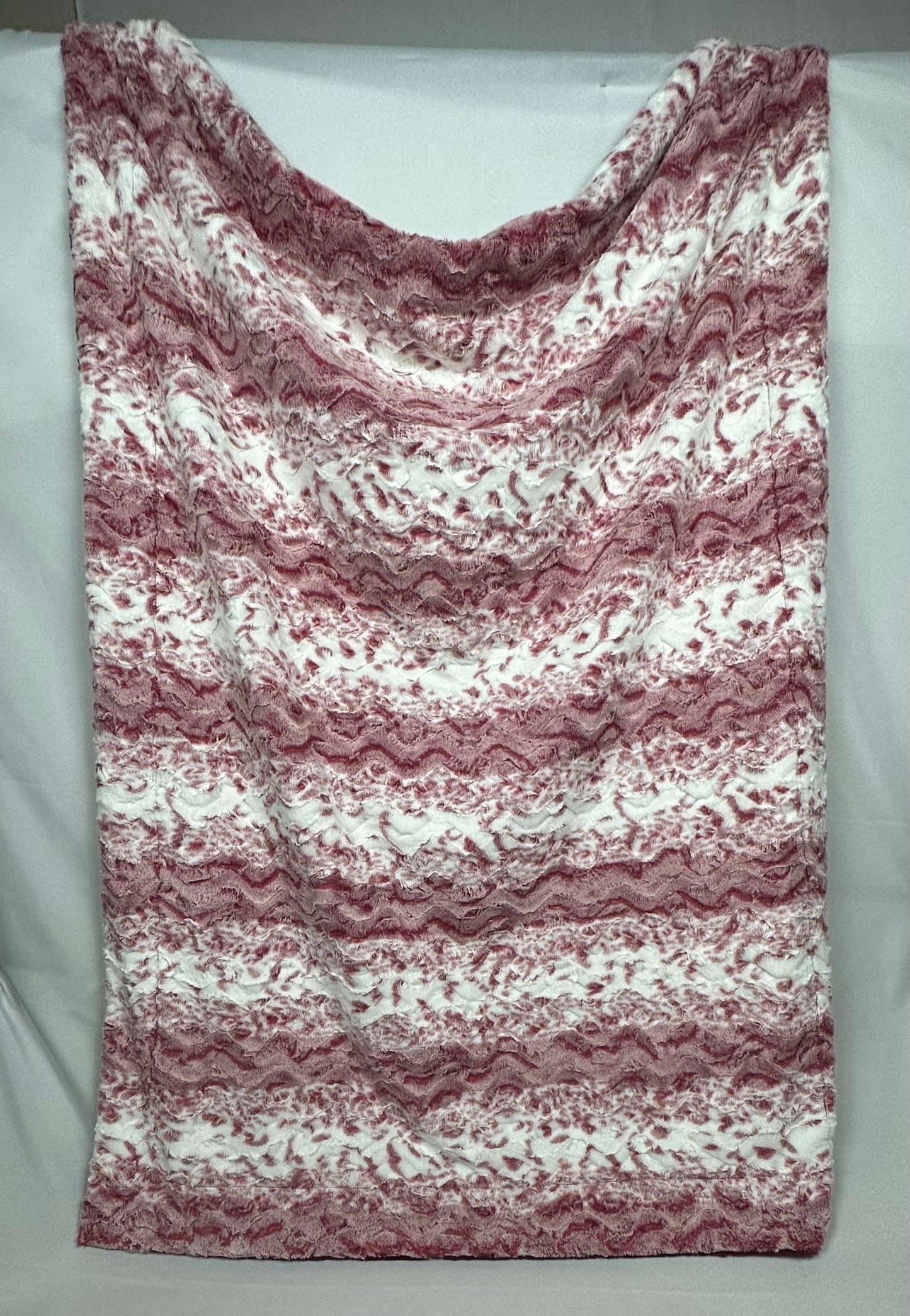 Travel Size Double Minky Blanket - Merlot Snow Owl on Merlot Hide 44x61
