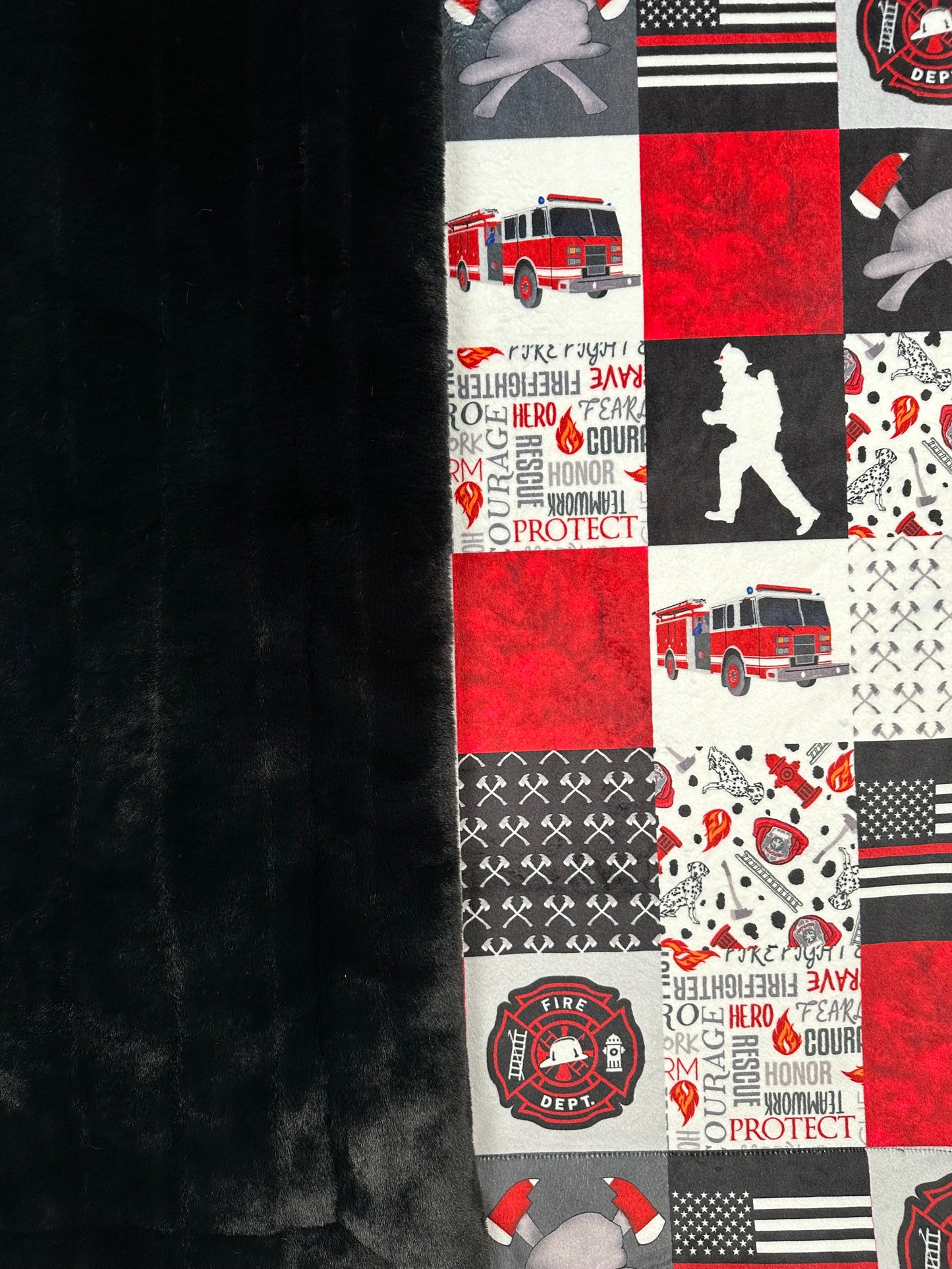 Firefighter on Black Sidney Throw Blanket - Artistry and Comfort - 45x60