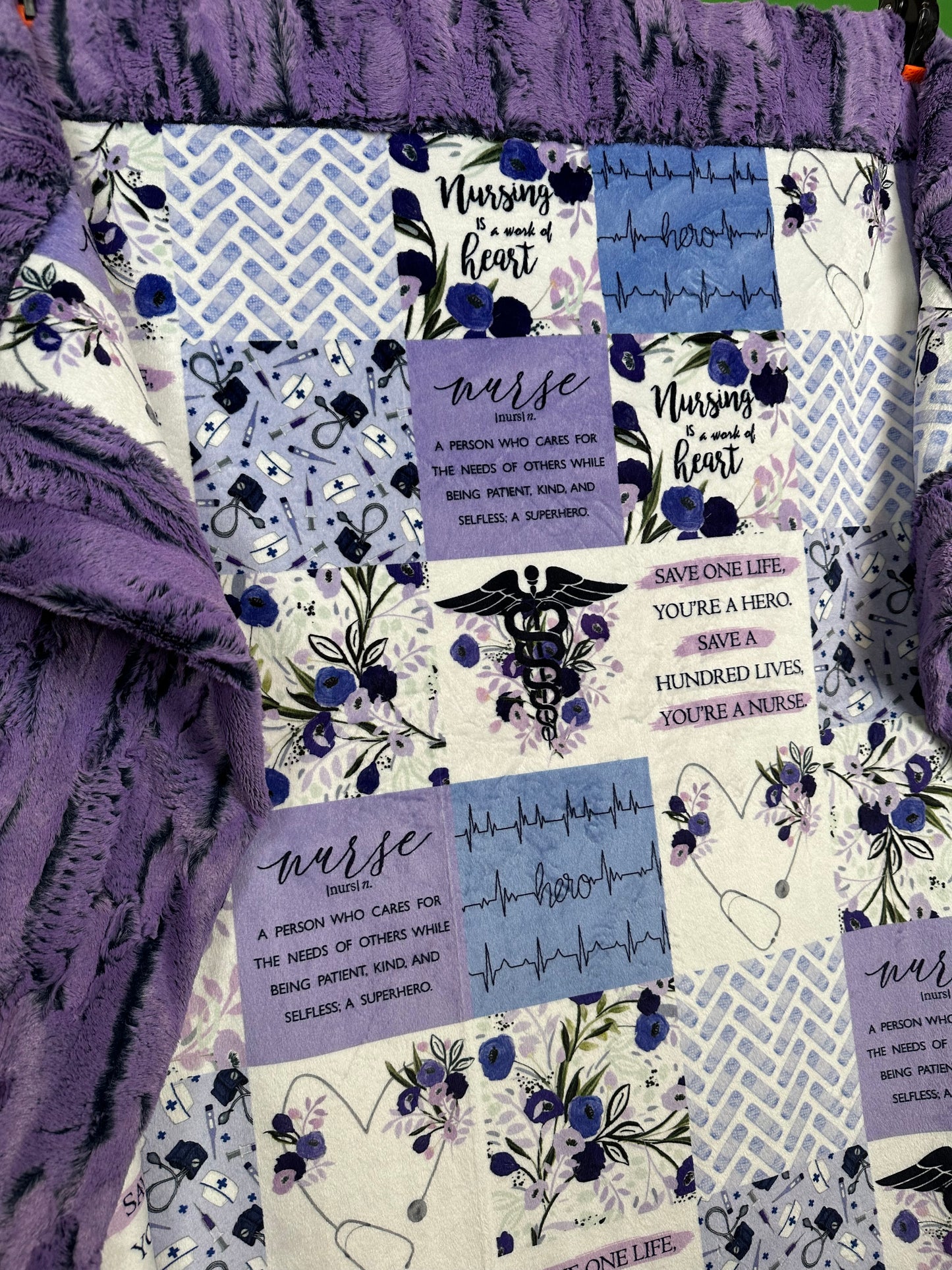 Nurse Iris on Forest Fox Crown Jewel Cuddle Large Blanket 53x75
