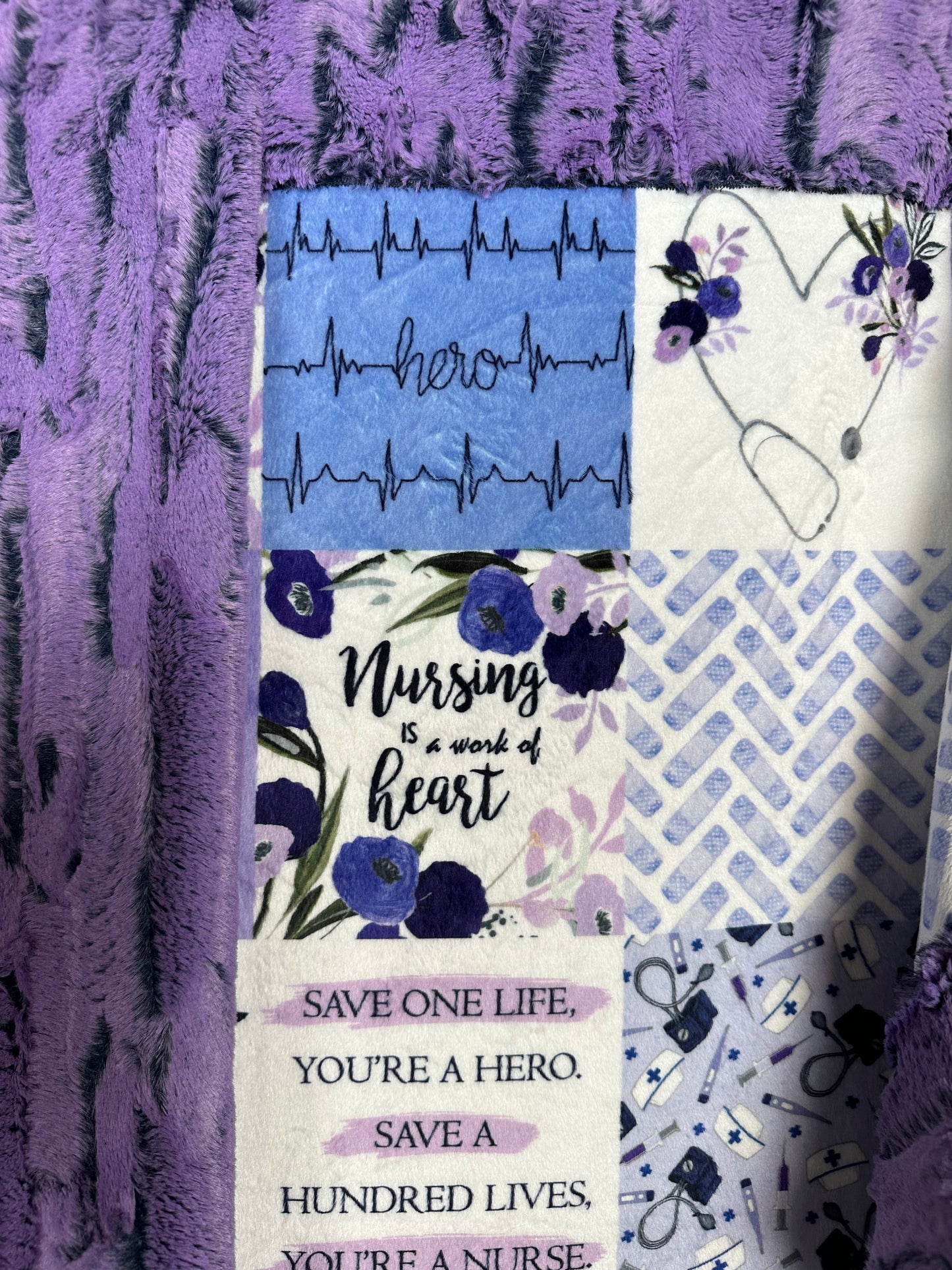 Nurse Iris on Forest Fox Crown Jewel Cuddle Large Blanket 53x75