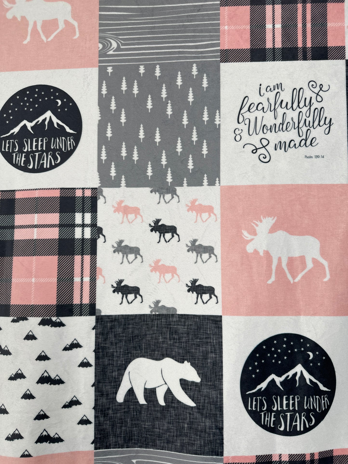 Fearfully and Wonderfully Made on Nine Iron Luxe Toddler/Travel/Child Blanket 40x61 with 13x19 Pillowcase for a 12x18 Size Pillowcase
