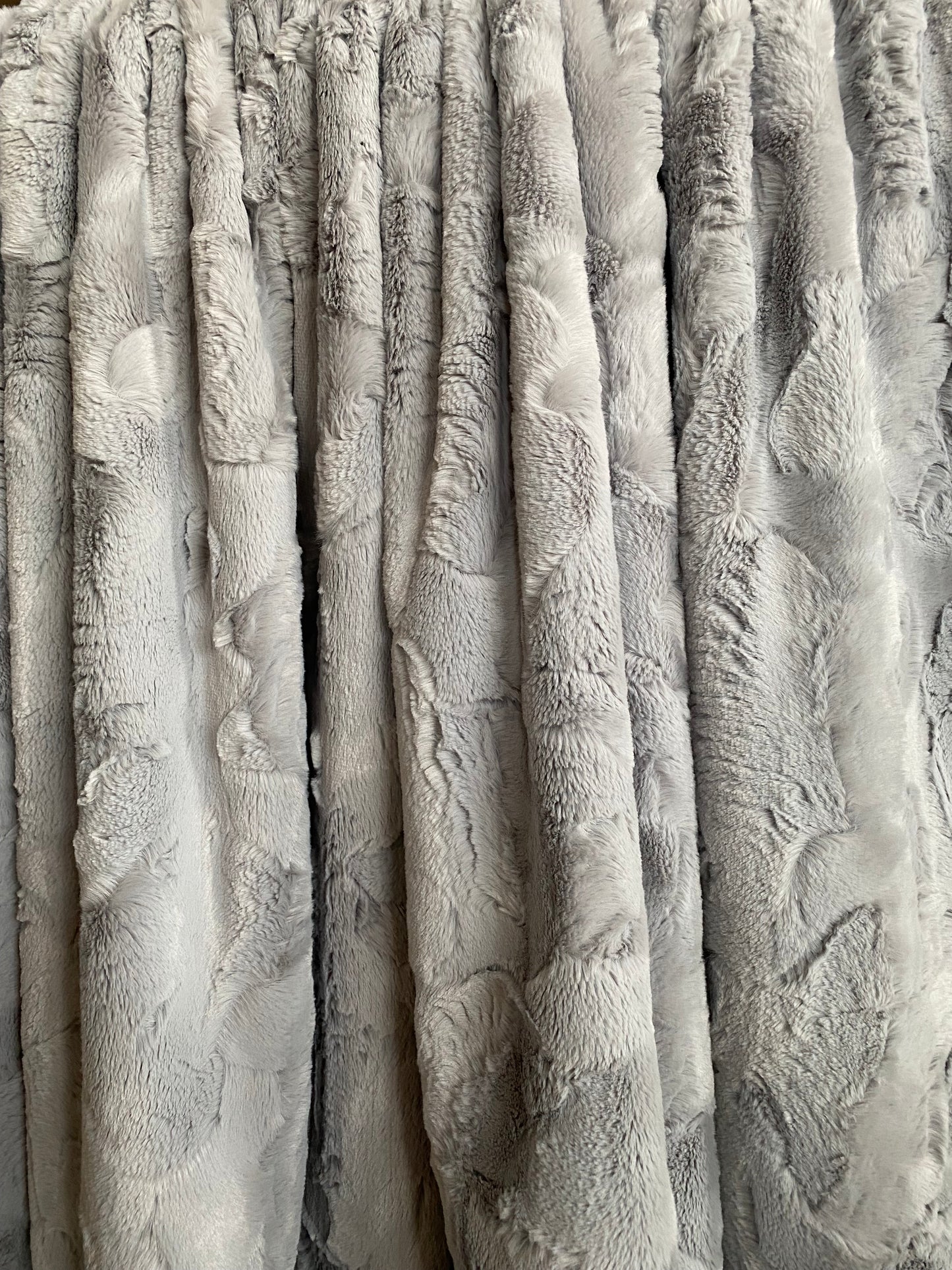 Arctic Fox on Silver Hide Double Minky Blanket - Arctic Beauty - 54x60