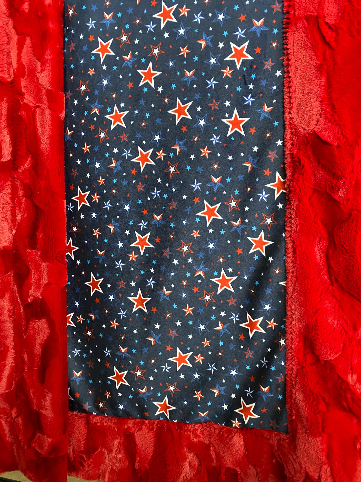 Fourth of July on Scarlet Red Hide Minky Blanket Throw - Soft and Cozy Texture - 52x62Fourth of July on Scarlet Red Hide Minky Blanket Throw - Festive Comfort - 52x62