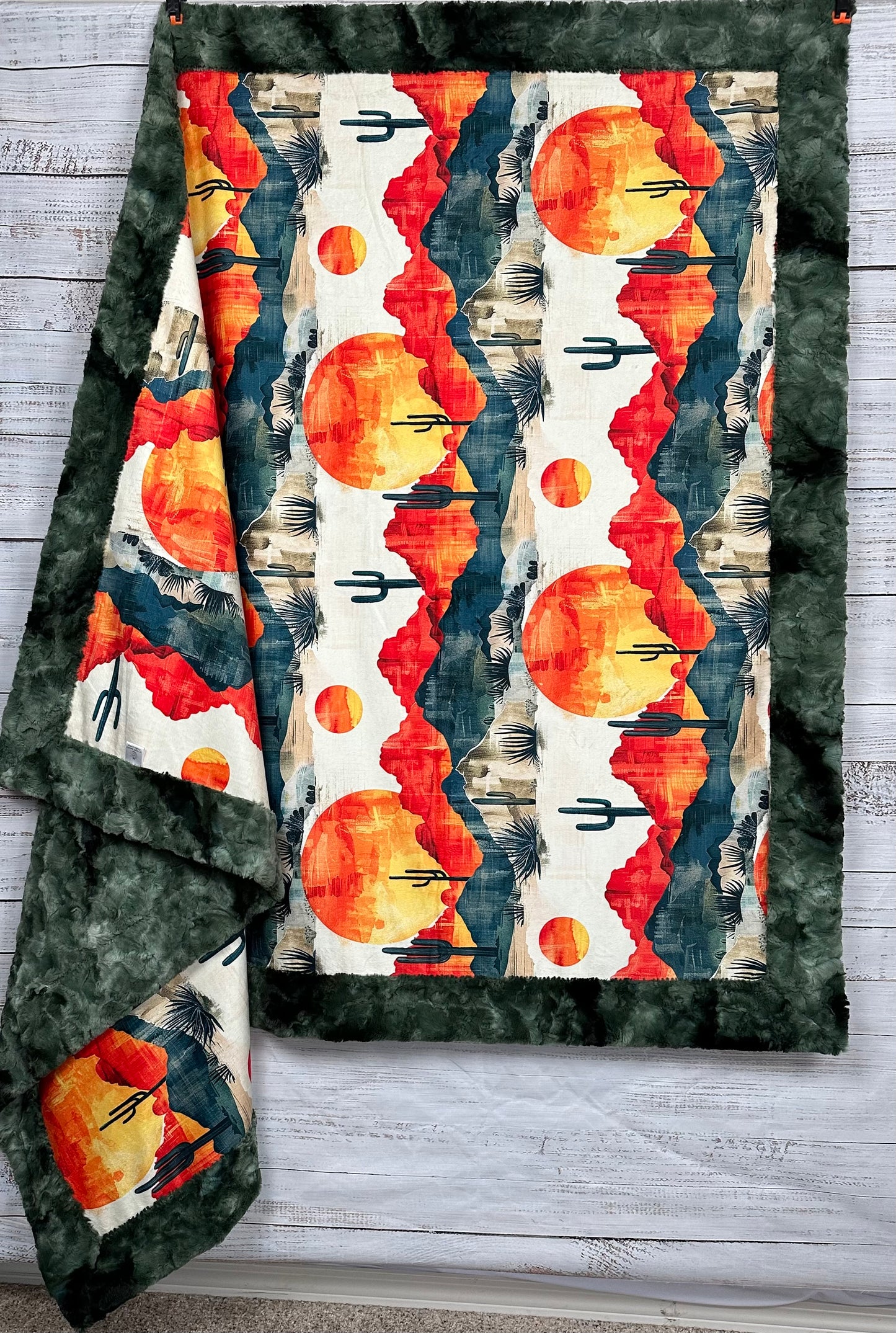Arizona Landscape on Camo Luxe Large 55x79 Minky Blanket