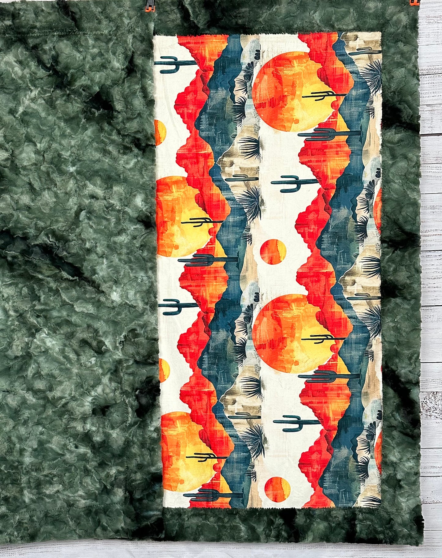 Arizona Landscape on Camo Luxe Large 55x79 Minky Blanket