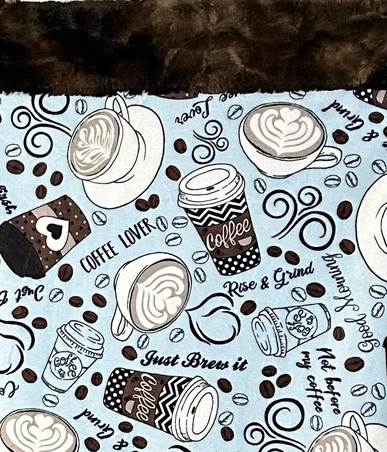 Rise & Grind Brown Rabbit Tie-Dye Adult X-Large Minky Blanket 53x81