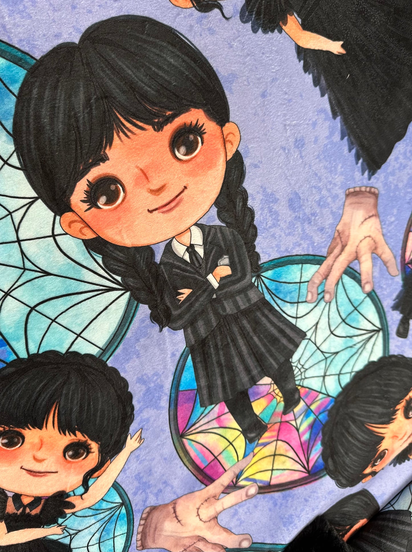 Spooky Girl on Black Tuscany 41x60 Child/Toddler/Baby/Travel Minky Blanket with 13x19 Pillowcase