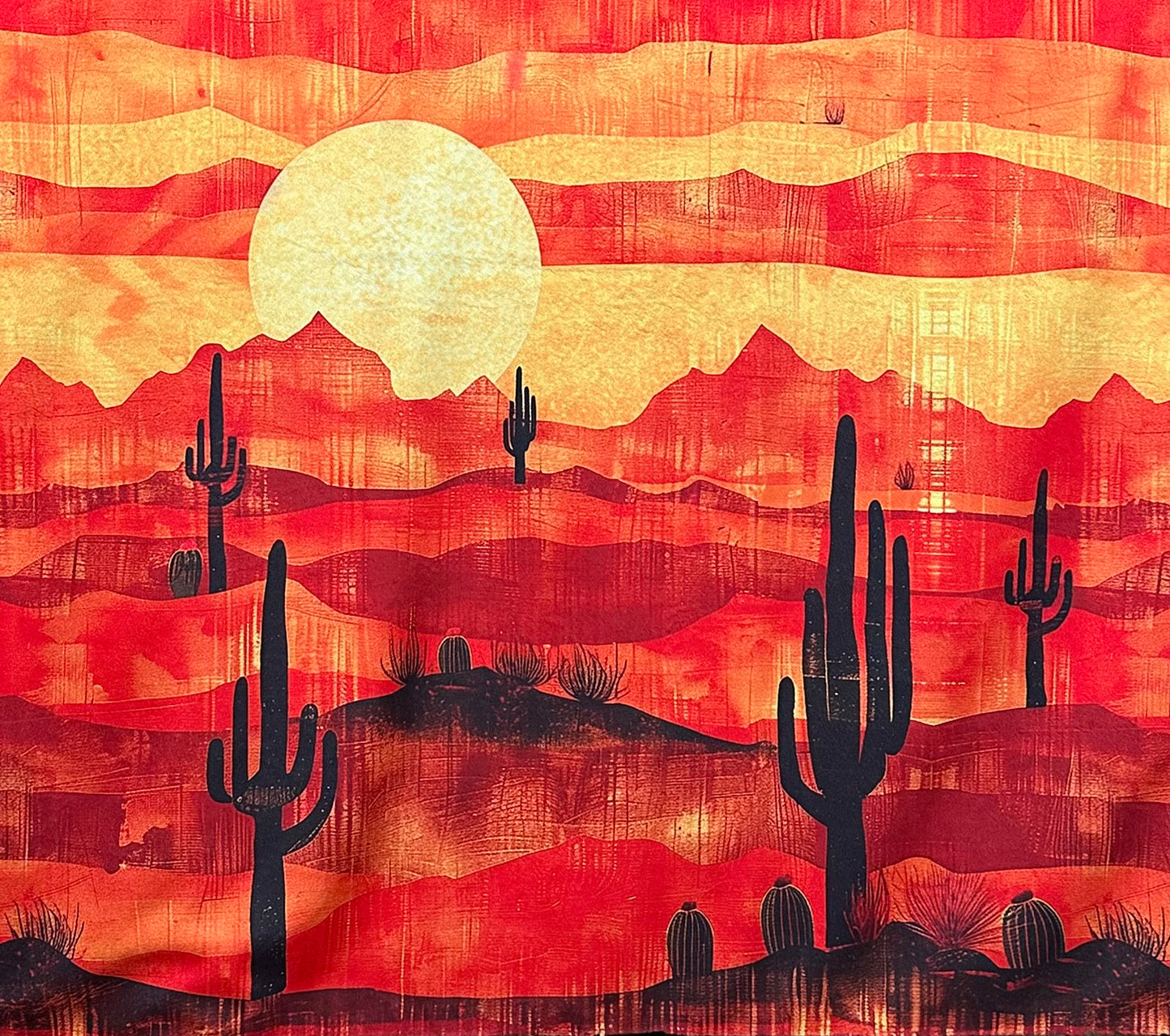 Arizona Landscape on Brown Luxe Large 54x79 Minky Blanket
