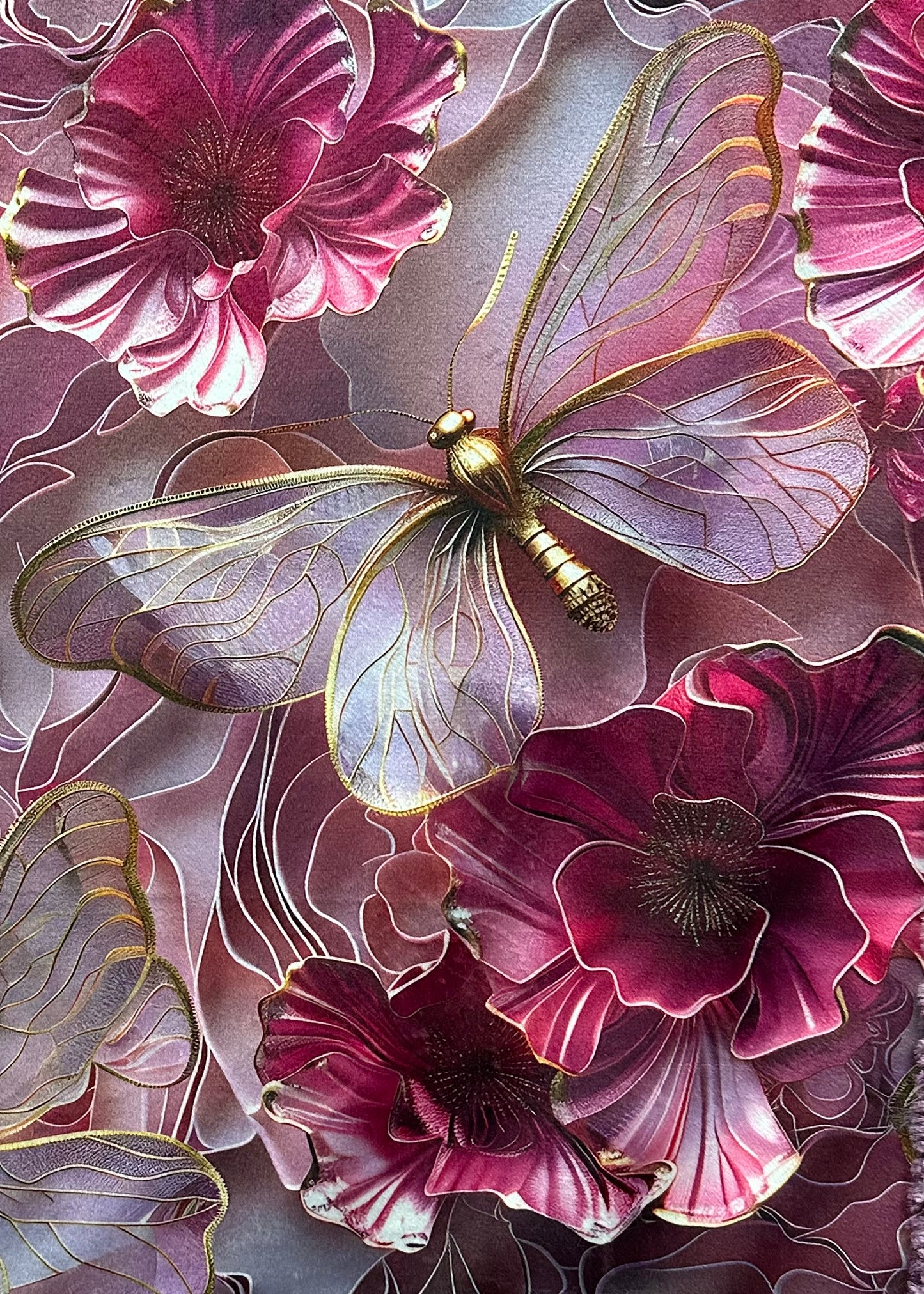 3D Butterflies on Crocus Luxe Large 54x79 Minky Blanket