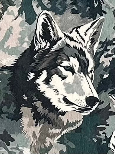 Wolves on Taupe Luxe Large 53x79 Minky Blanket
