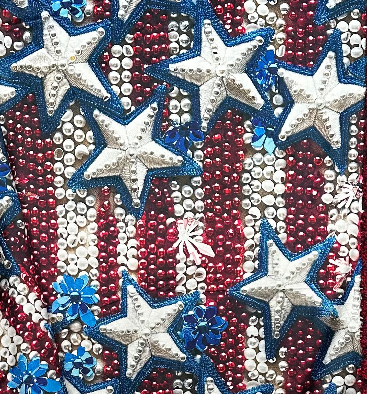4th of July Stars on Red Luxe Large 55x79 Minky Blanket