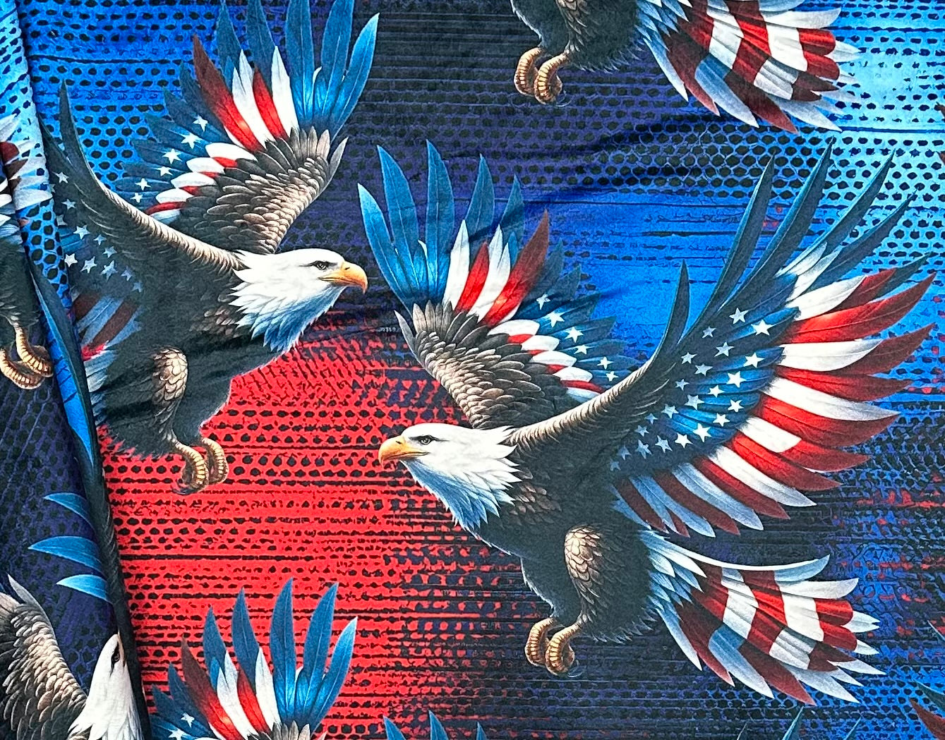 American Eagle on Red Luxe Large 55x79 Minky Blanket