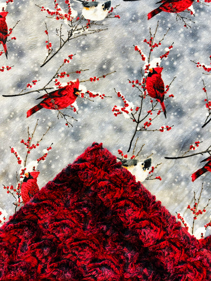 Cardinal Sparrow on Paloma Rocker Adult Large Blanket - Cozy and Inviting - 55x75