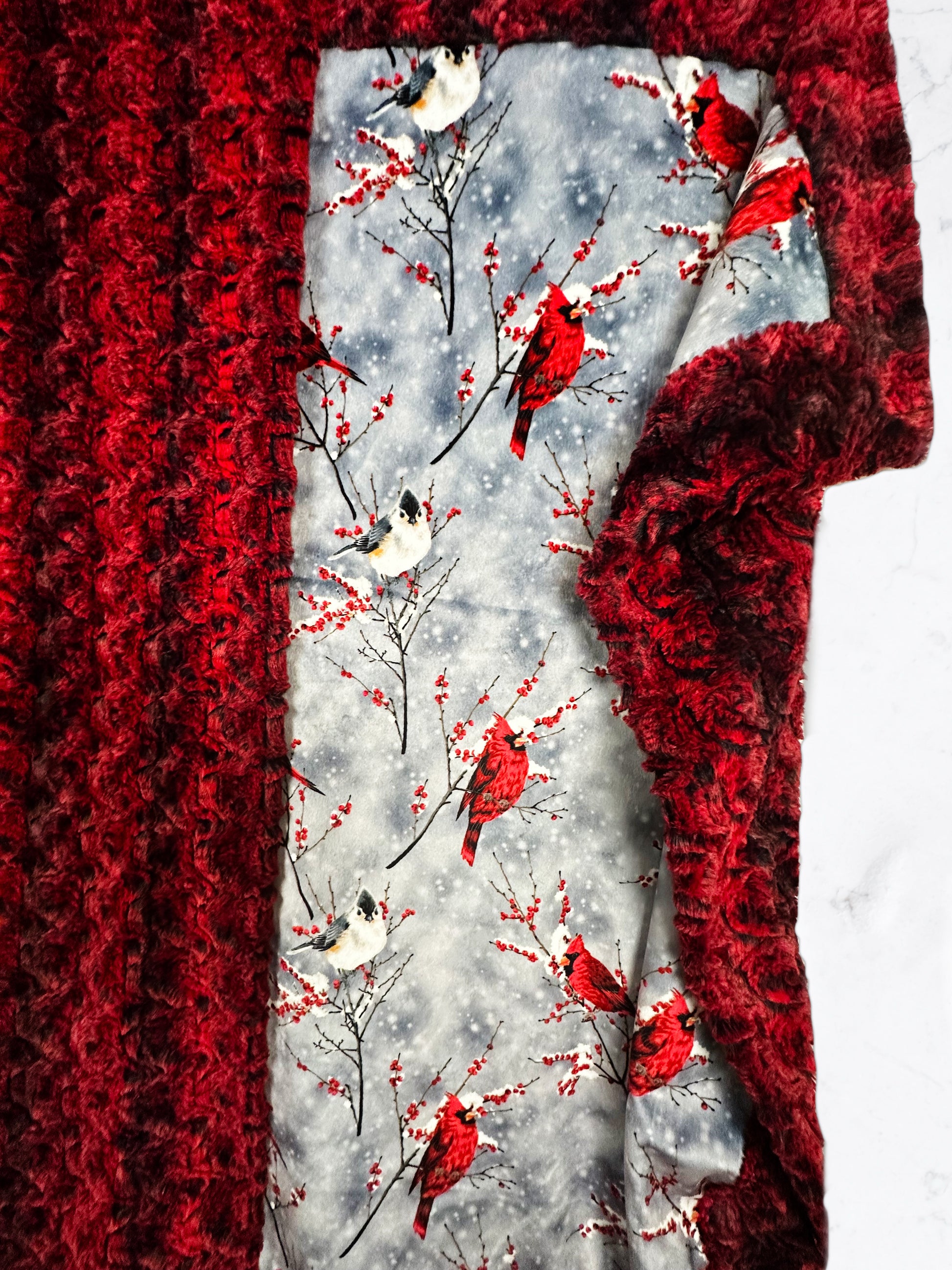 Cardinal Sparrow on Paloma Rocker Adult Large Blanket - Serene Nature Scene - 55x75