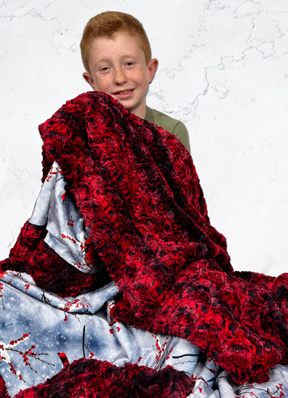 Cardinal Sparrow on Paloma Rocker Adult Large Blanket - Detailed Craftsmanship - 55x75