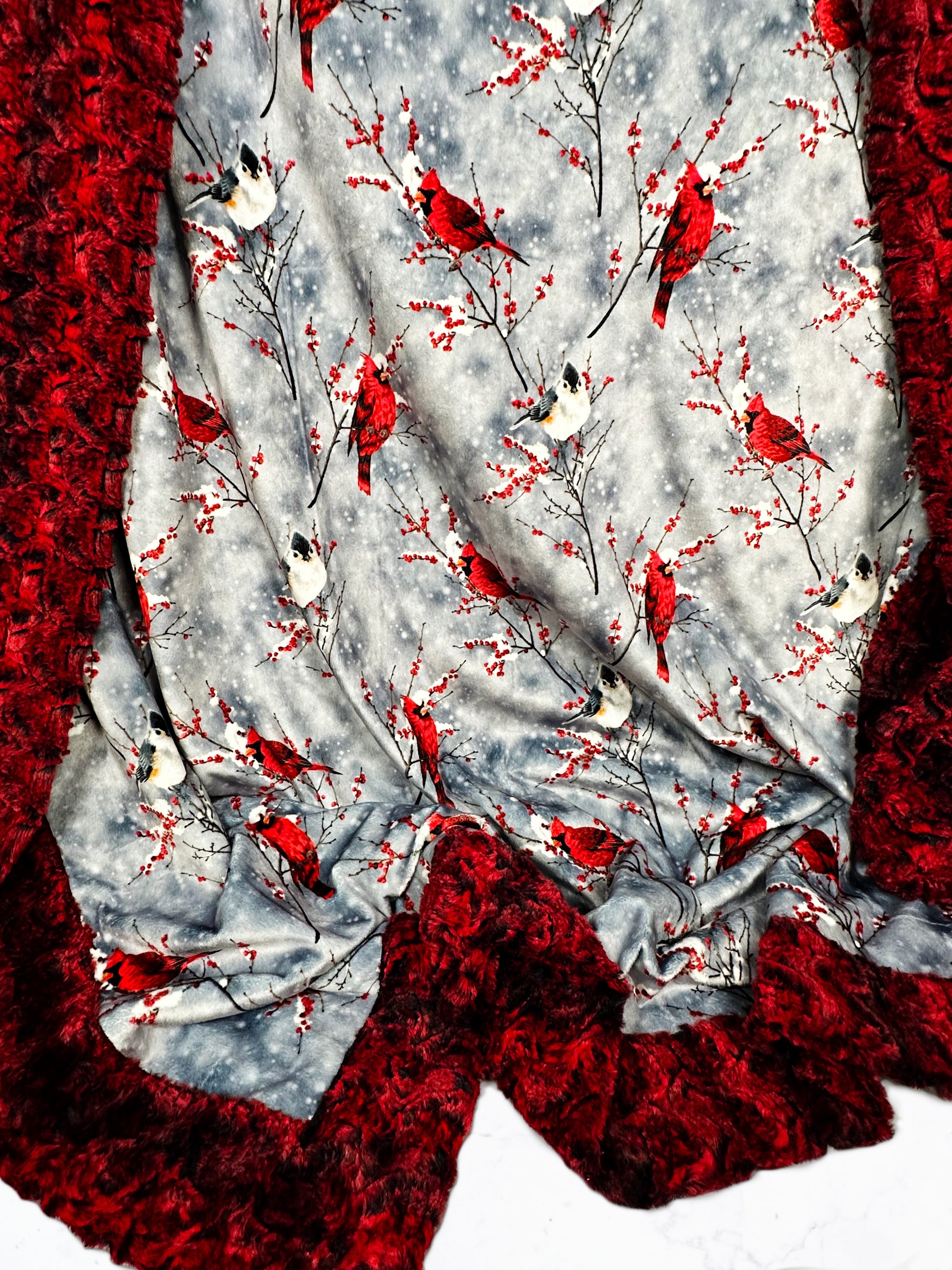 Cardinal Sparrow on Paloma Rocker Adult Large Blanket - Soft and Cozy Texture - 55x75