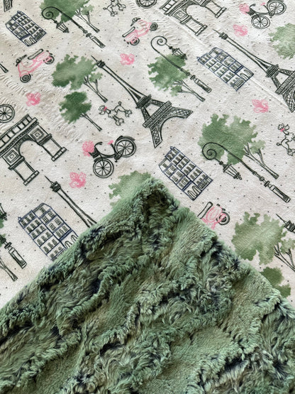 Paris Snow on Wild Rabbit Artichoke Toddler Blanket 45x55