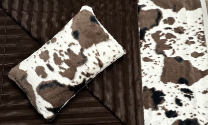 Pony Mud Pie on Brown Chinchilla Double Minky Toddler/Travel Blanket 44x60 With Pillowcase 12x20