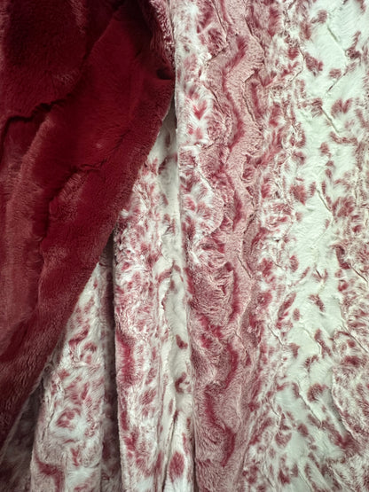 Merlot Snow Owl & Merlot Hide X-Wide Double Minky Adult Blanket 61x80