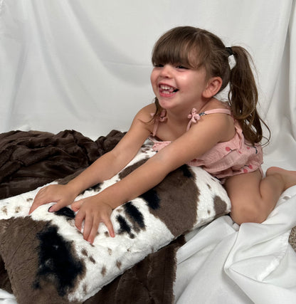 Pony Mud Pie on Brown Chinchilla Double Minky Toddler/Travel Blanket 44x60 With Pillowcase 12x20