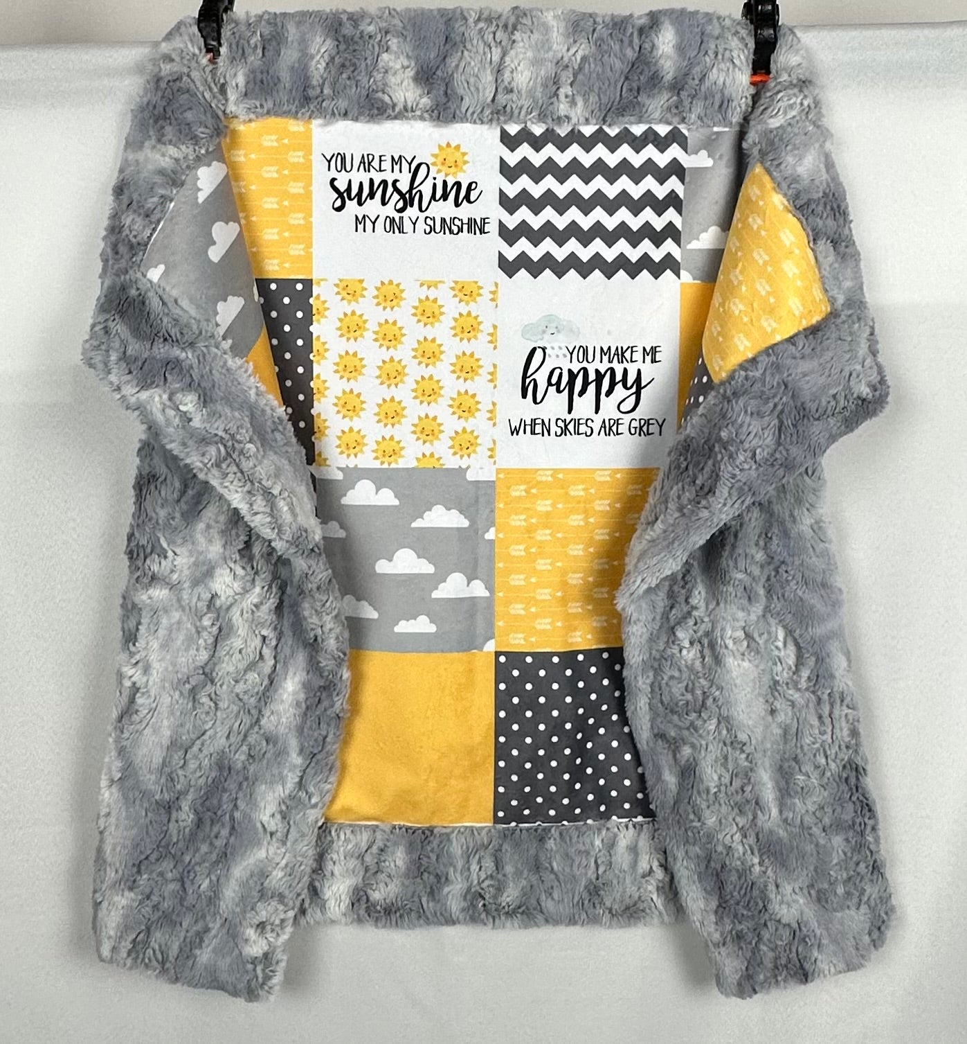 You are my Sunshine on Wild Rabbit Chrome Baby Blanket 30x42 with Pillowcase 12x16