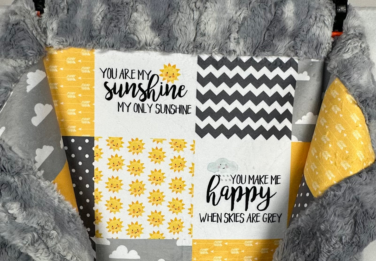 You are my Sunshine on Wild Rabbit Chrome Baby Blanket 30x42 with Pillowcase 12x16