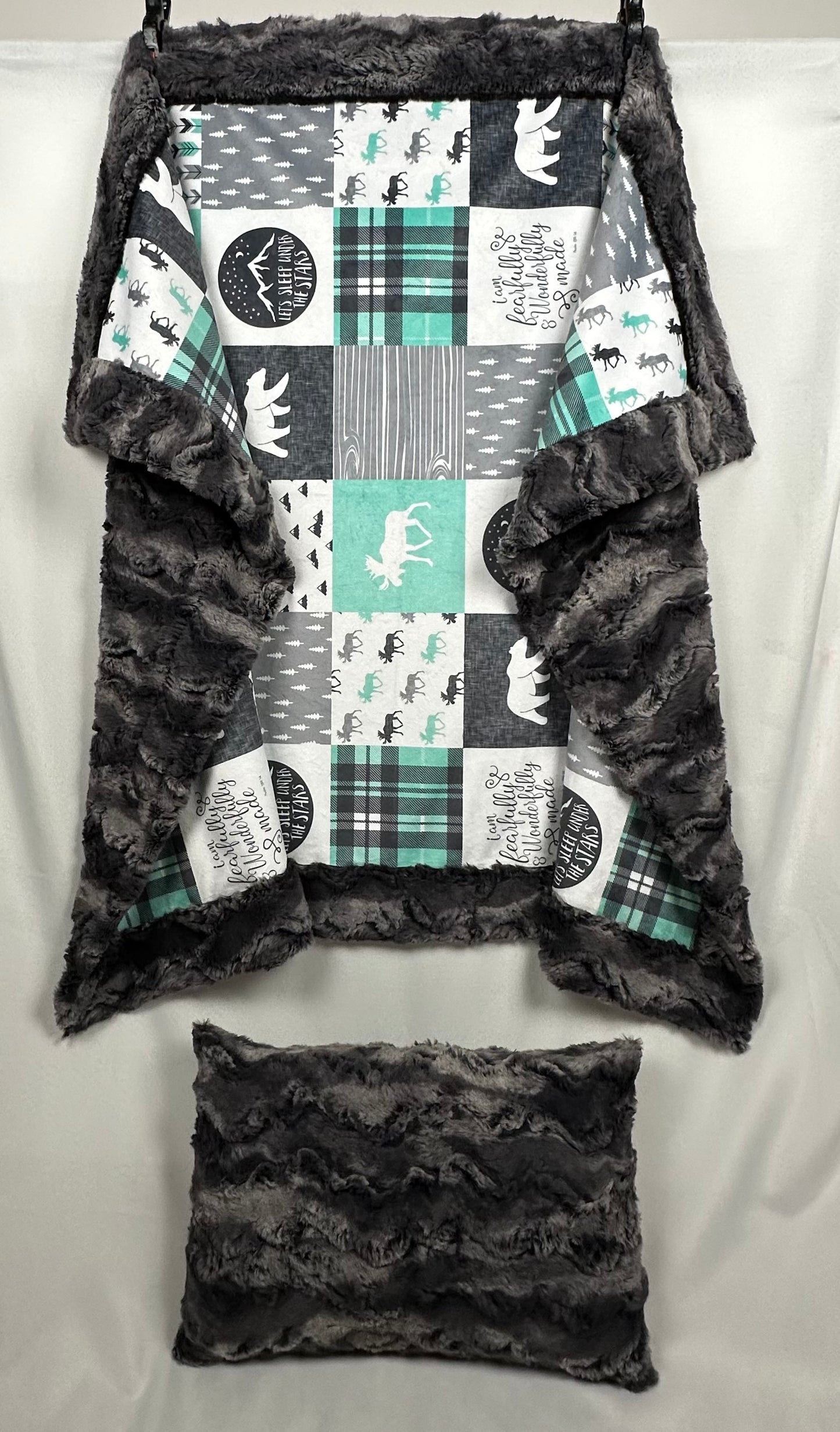Fearfully & Wonderfully Made on Nine Iron Luxe Large Toddler/Child Blanket 42x60 with a 13x19 Pillowcase for a 12x18 Size Pillow