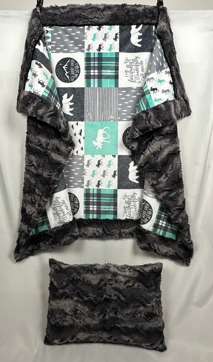 Fearfully & Wonderfully Made on Nine Iron Luxe Large Toddler/Child Blanket 42x60 with a 13x19 Pillowcase for a 12x18 Size Pillow