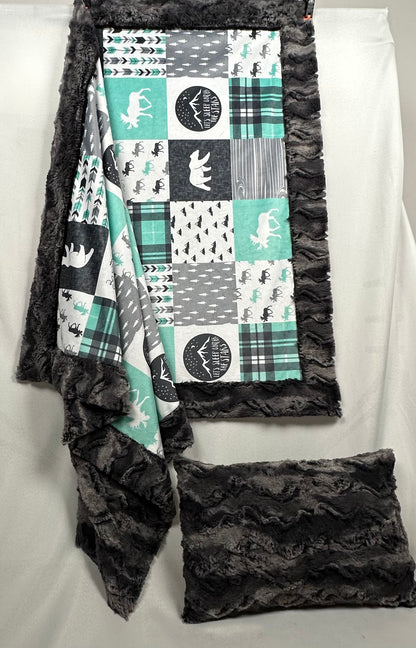 Fearfully & Wonderfully Made on Nine Iron Luxe Large Toddler/Child Blanket 42x60 with a 13x19 Pillowcase for a 12x18 Size Pillow