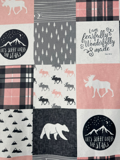 Fearfully and Wonderfully Made on Nine Iron Luxe Toddler/Travel/Child Blanket 40x61 with 13x19 Pillowcase for a 12x18 Size Pillowcase