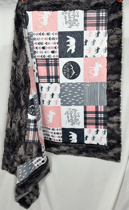 Fearfully and Wonderfully Made on Nine Iron Luxe Toddler/Travel/Child Blanket 40x61 with 13x19 Pillowcase for a 12x18 Size Pillowcase