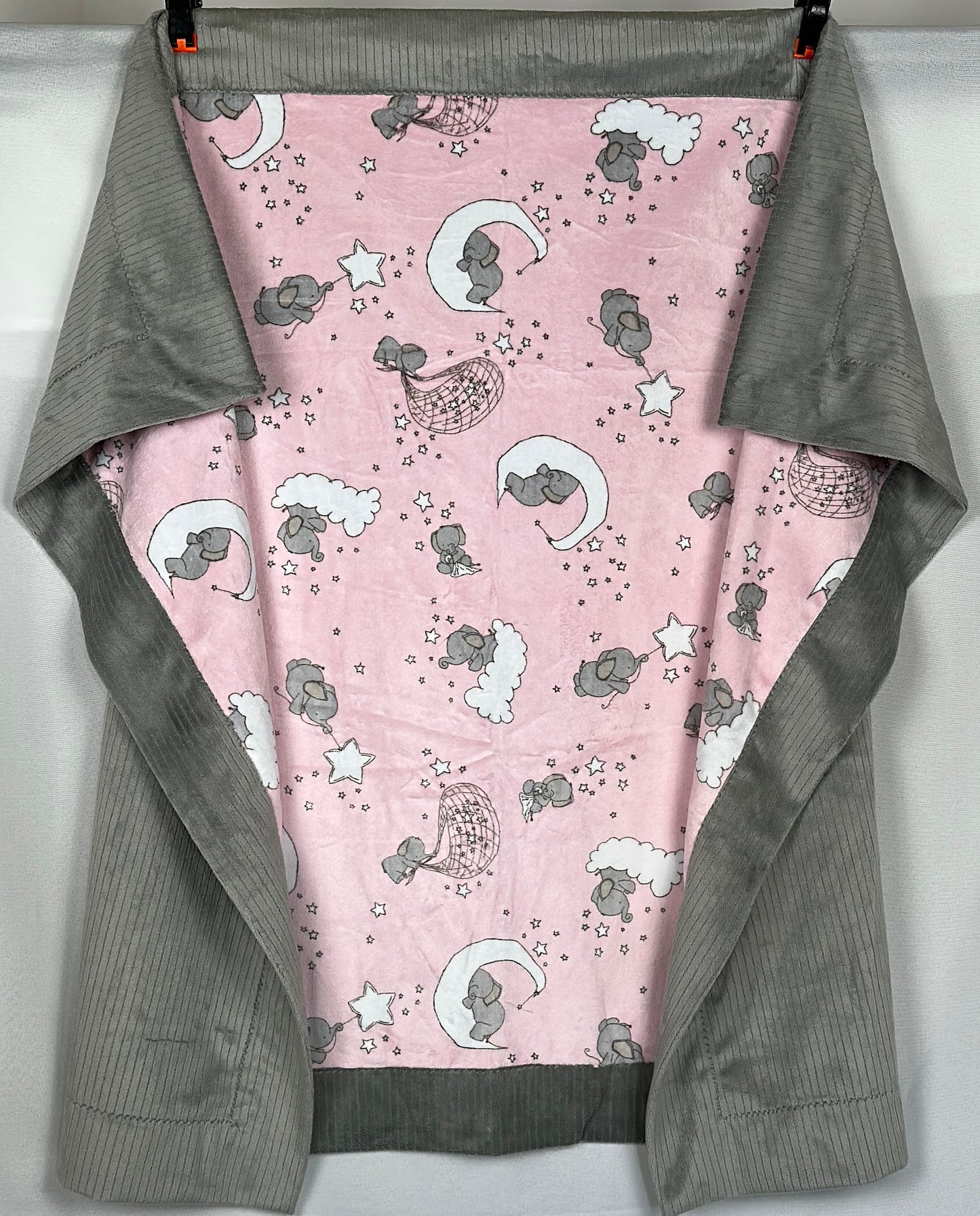 Dream Big Blush on Silver Crib/Toddler/Travel Blanket 51x59