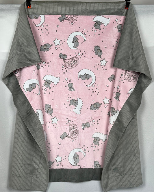 Dream Big Blush on Silver Crib/Toddler/Travel Blanket 51x59