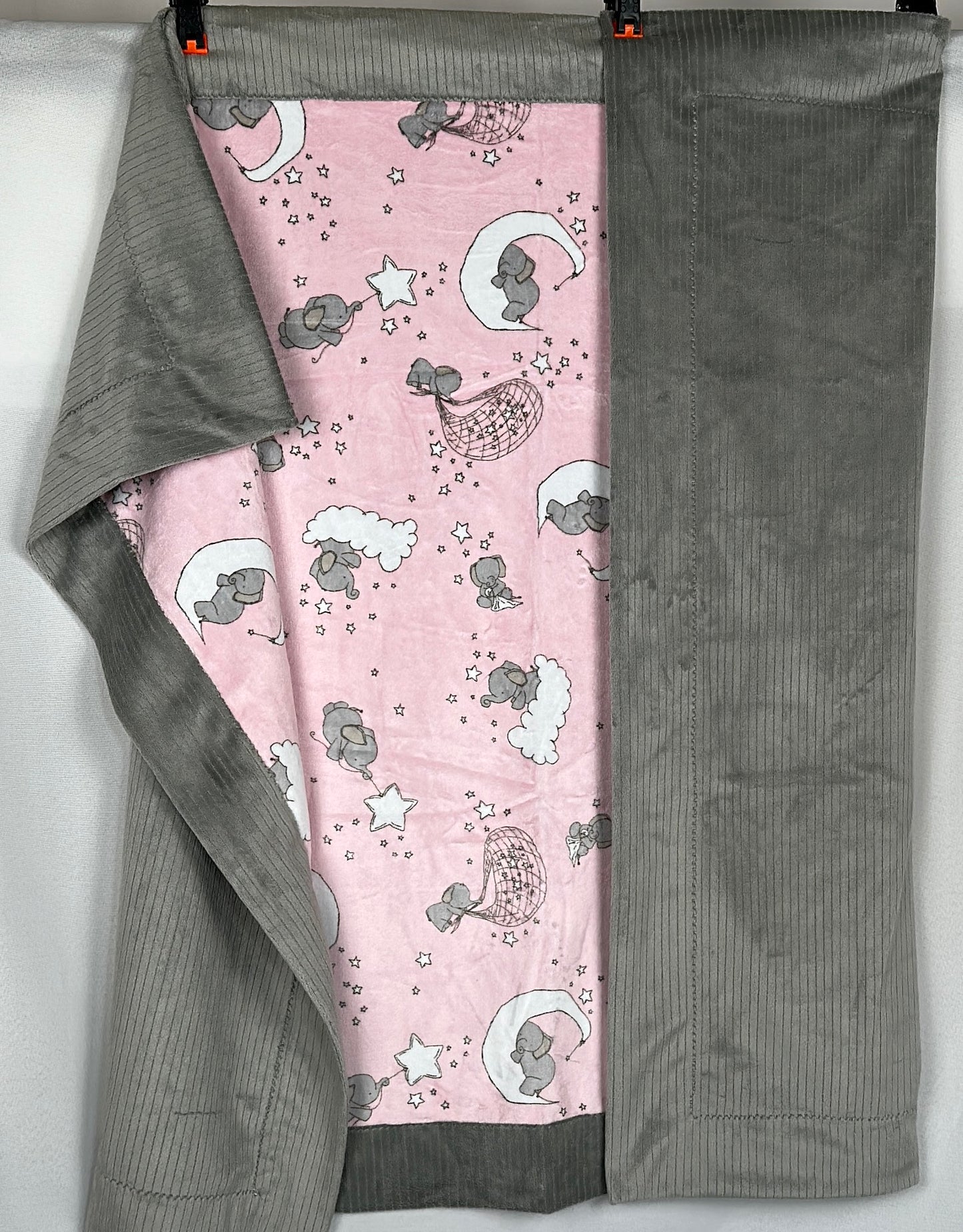 Dream Big Blush on Silver Crib/Toddler/Travel Blanket 51x59