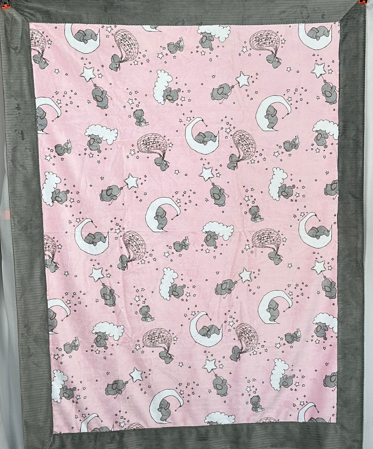 Dream Big Blush on Silver Crib/Toddler/Travel Blanket 51x59