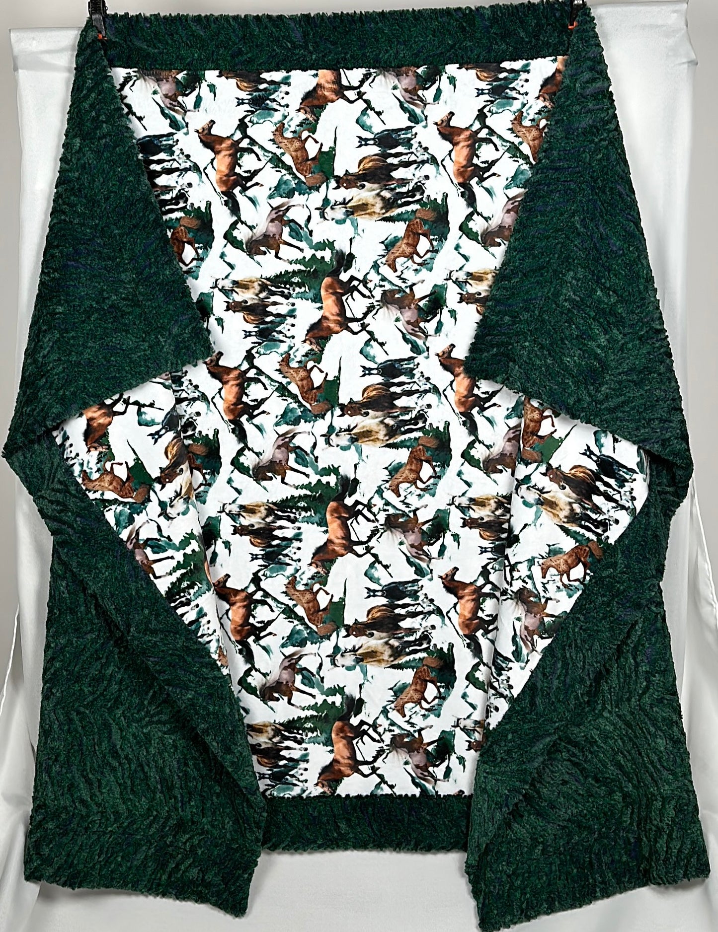 Wild Horses on Everglade Heather Zebra 54x77 Large Blanket