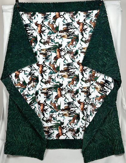 Wild Horses on Everglade Heather Zebra 54x77 Large Blanket