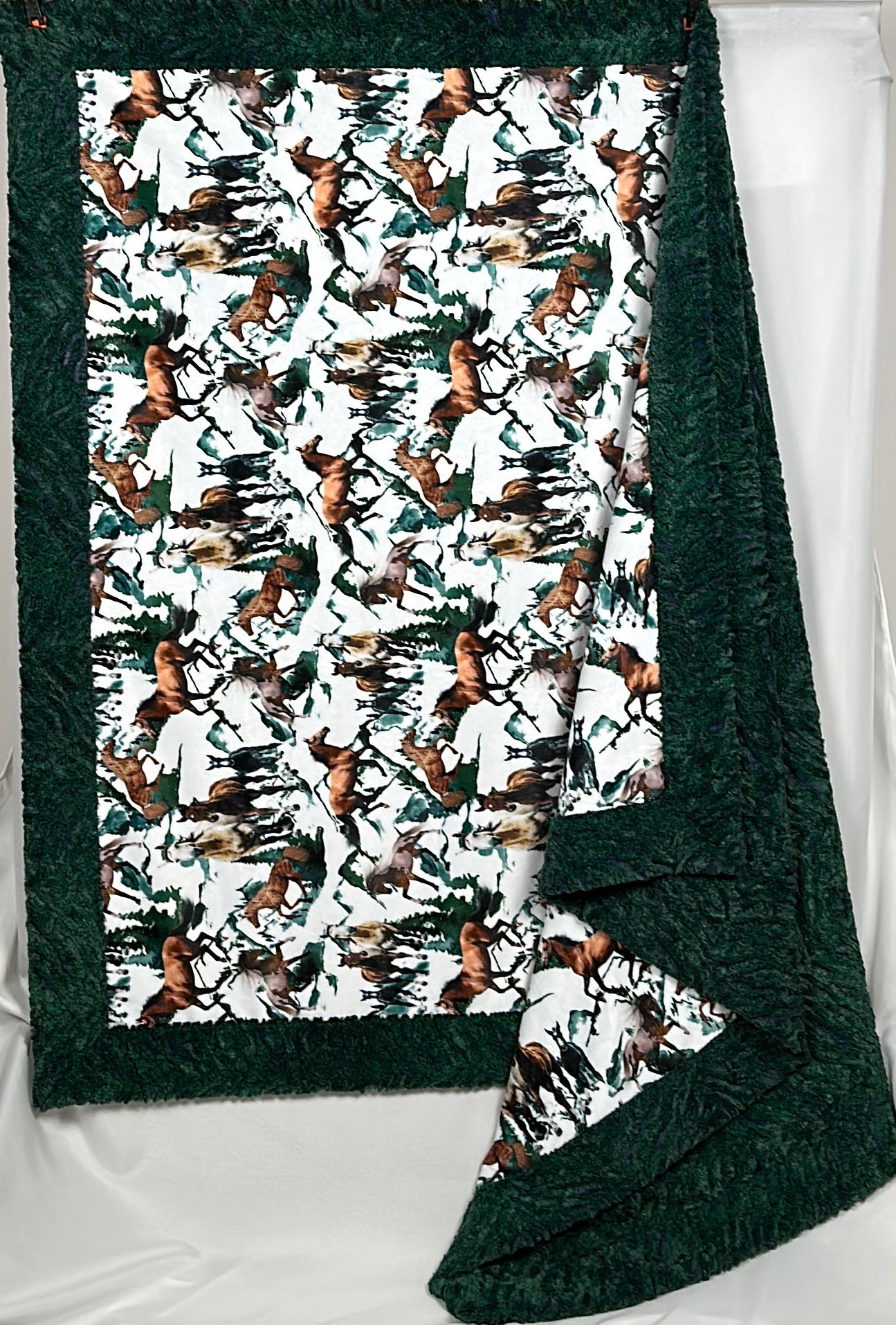 Wild Horses on Everglade Heather Zebra 54x77 Large Blanket