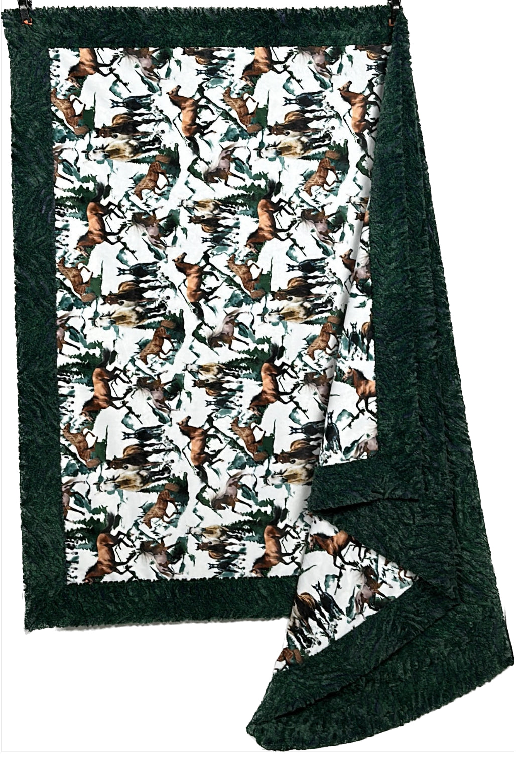 Wild Horses on Everglade Heather Zebra 54x77 Large Blanket