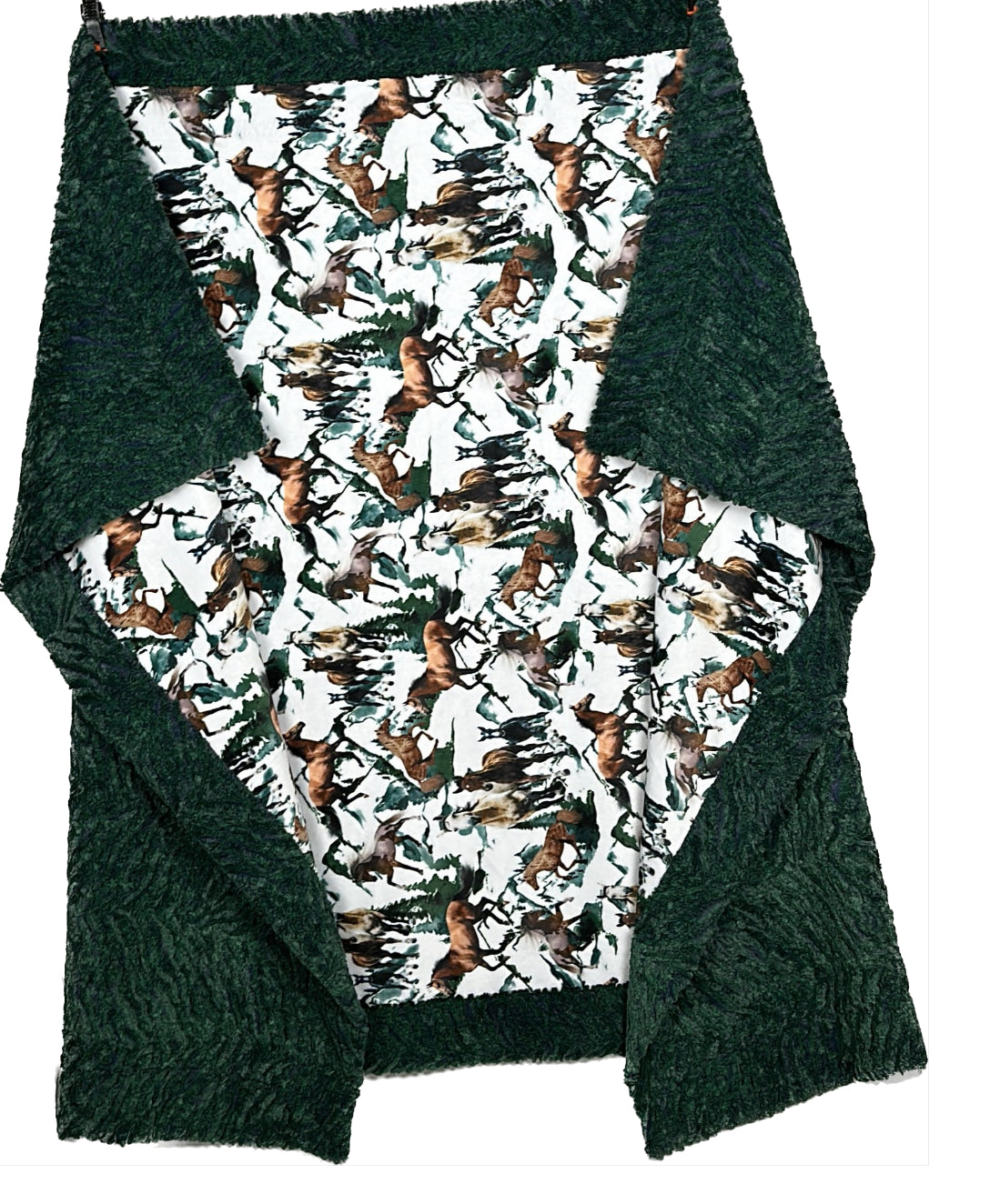 Wild Horses on Everglade Heather Zebra 54x77 Large Blanket