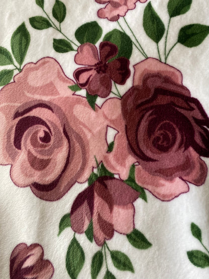 Rose Merlot on Luxe Cuddle Merlot Minky Blanket/Throw - 53x63