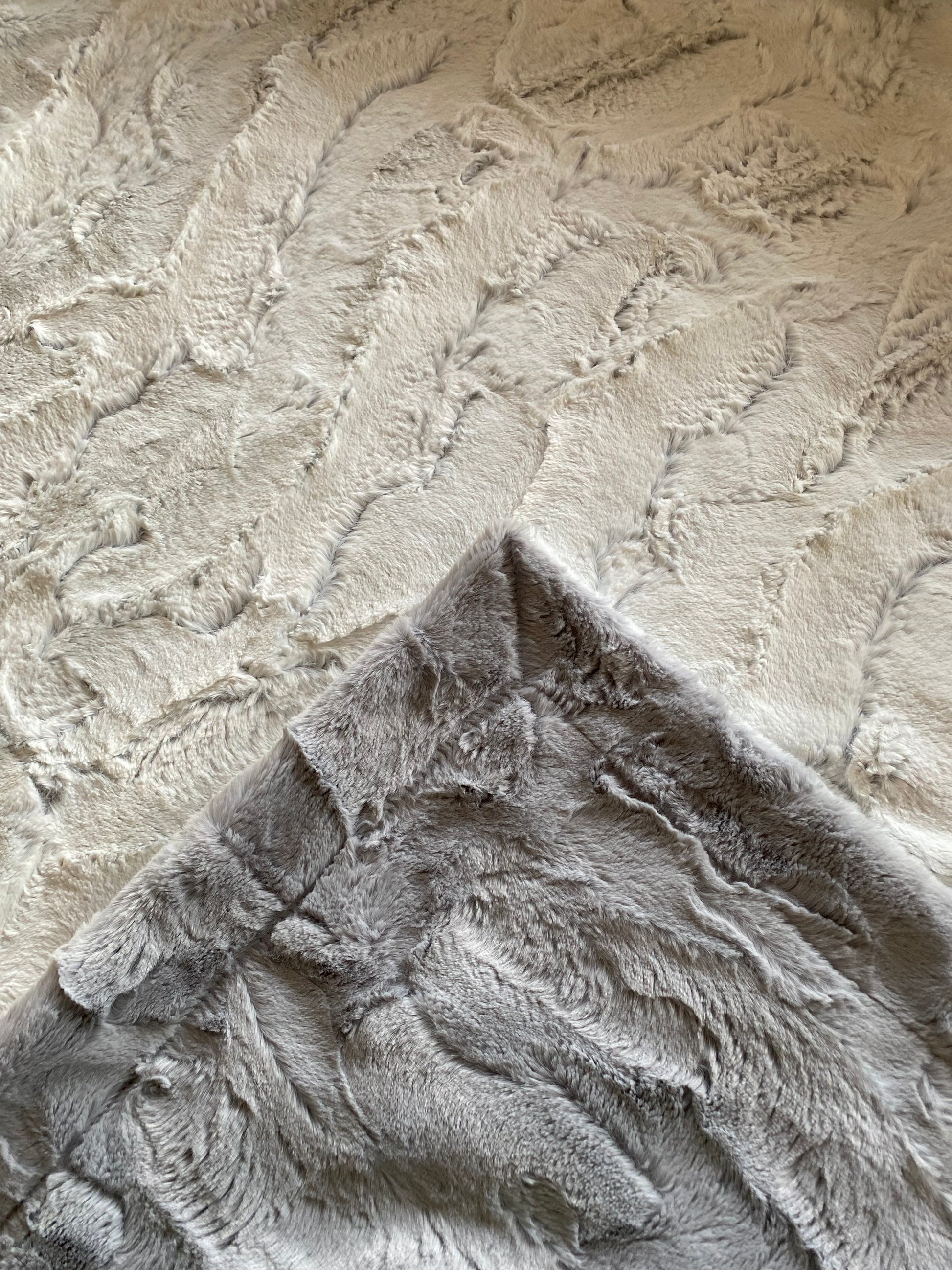 Arctic Fox on Silver Hide Double Minky Blanket - Luxurious Comfort - 54x60