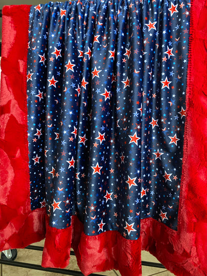 Fourth of July on Scarlet Red Hide Minky Blanket Throw - Red, White, and Cozy - 52x62