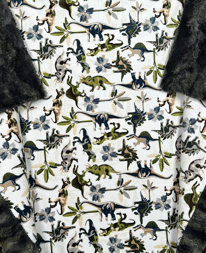 Lost World Dinosaur on Wild Rabbit Crocodile Camo 45x64 Throw/Child Blanket