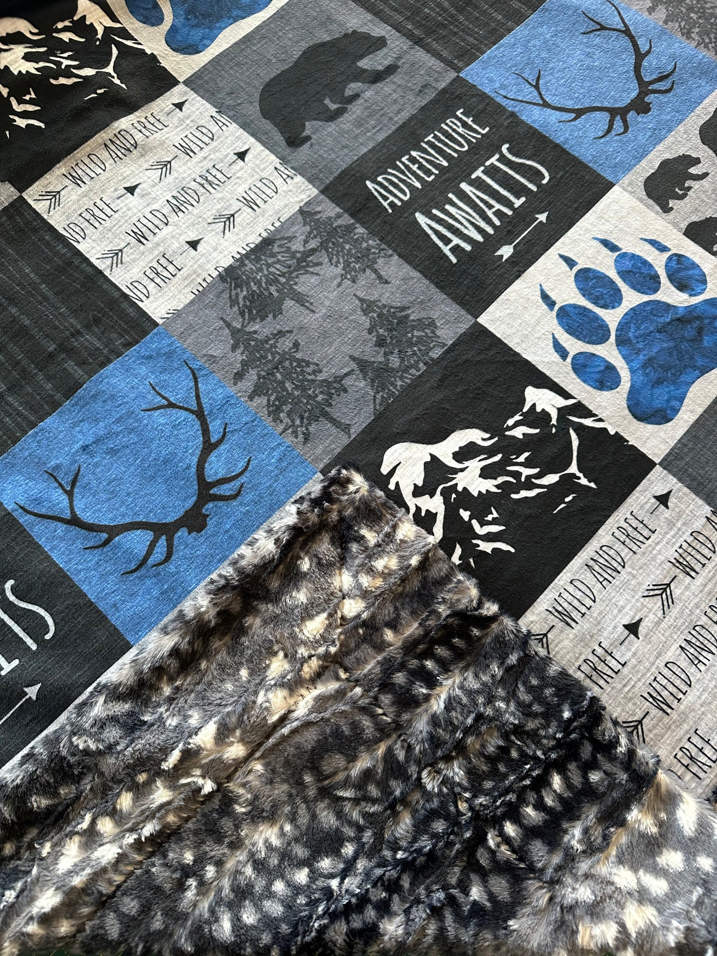 Adventure Awaits on Luxe Cuddle 54x79 Large Blanket